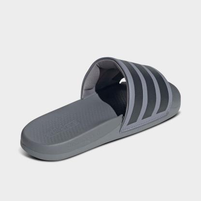 Women's adidas Adilette Comfort 2.0 Slide Sandals - Grey/Carbon/Grey Three - Back view