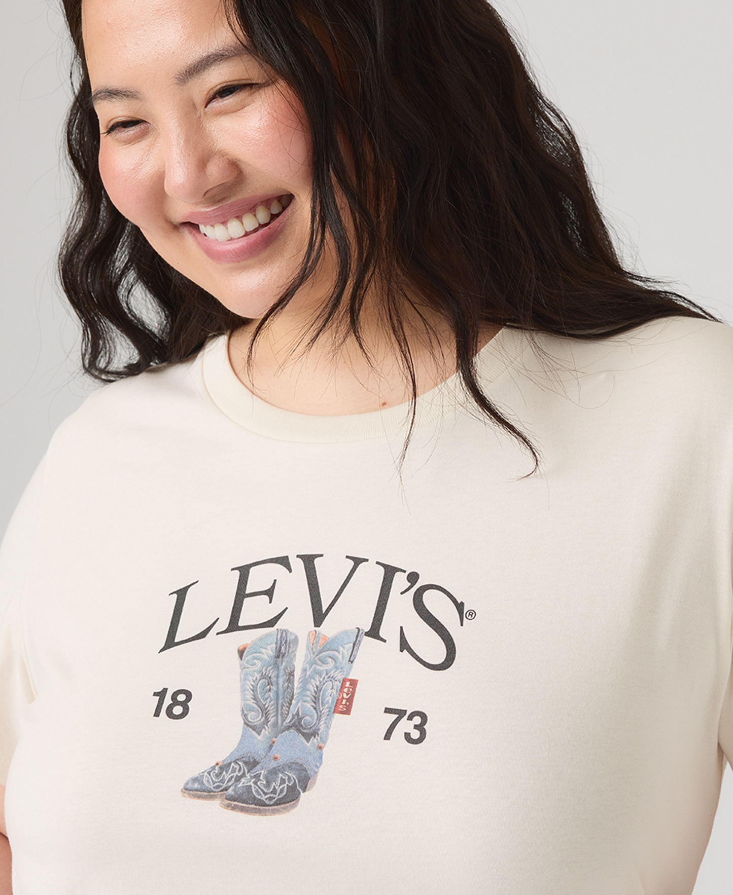 Levi's Trendy Plus Size Perfect Logo Cotton T-Shirt - Pl Levis Denim Boots Egret