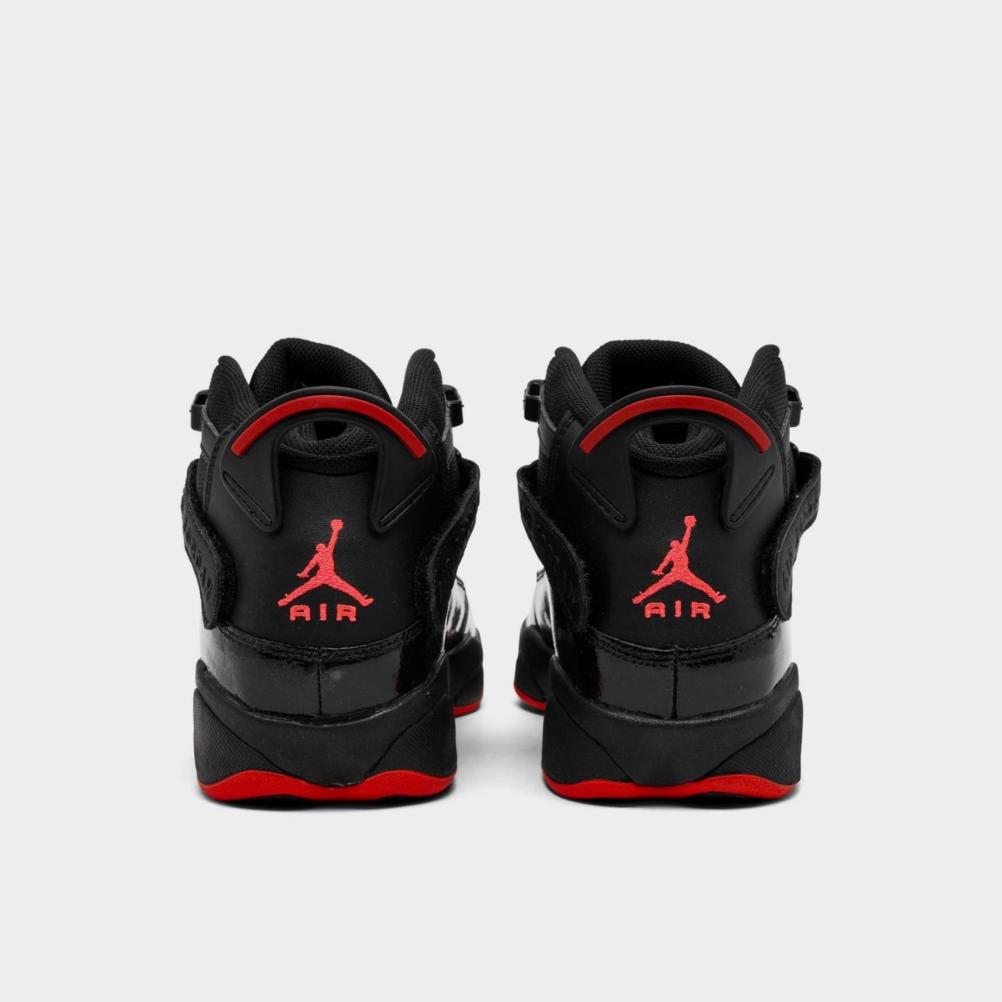 Big Kids' Jordan 6 Rings Basketball Shoes - Black/Black/Infrared 23 - view 4