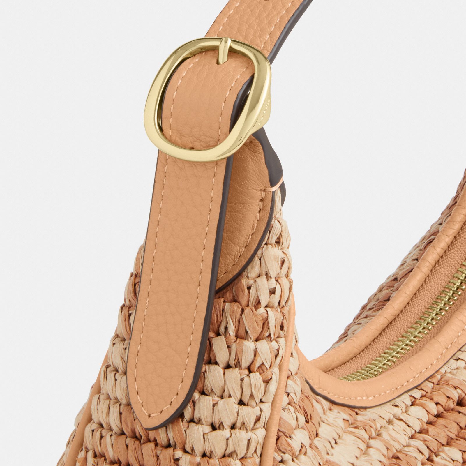 Emily Shoulder Bag With Gingham Print - Gold/Tan - view 8