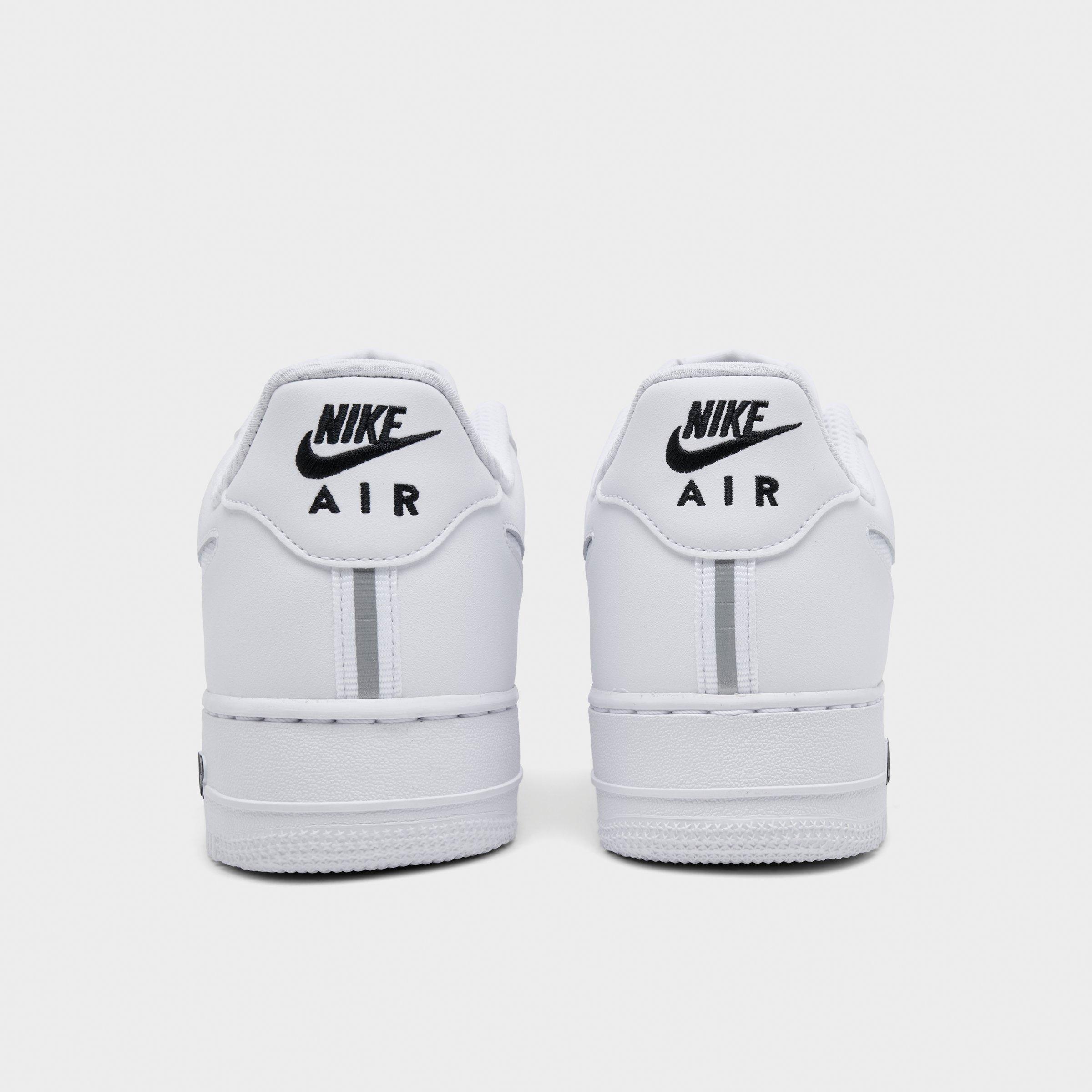 Men's Nithtke Air Force 1 '07 LV8 Casual Shoes - Part 3 - White/Black/Reflective Silver - Back view