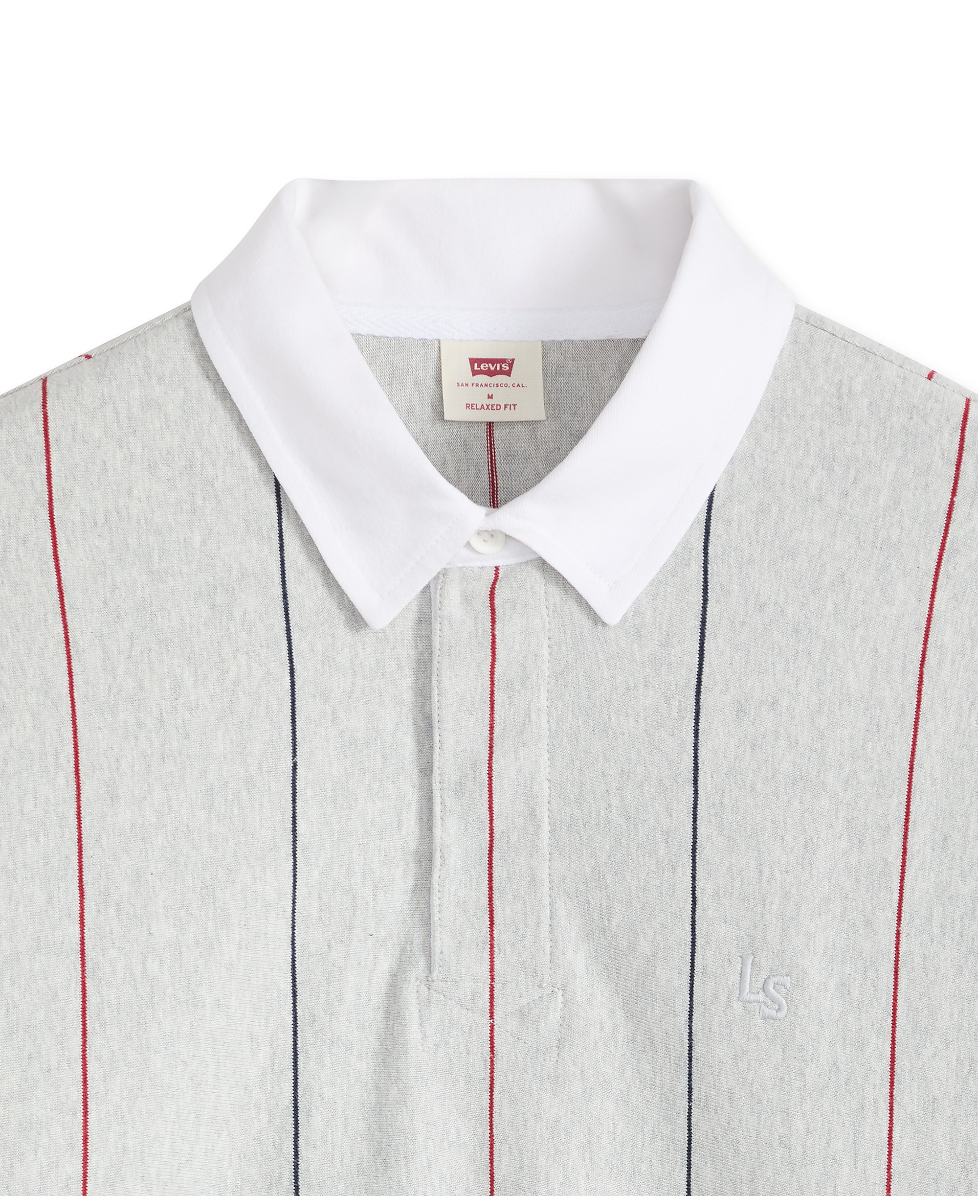 Levi's Men's Union Rugby Long-Sleeve Polo Shirt - Lite Gray