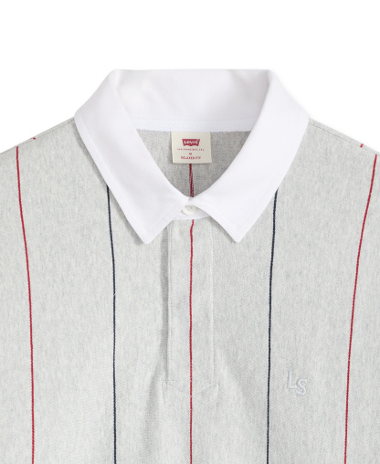 Levi's Men's Union Rugby Long-Sleeve Polo Shirt - Lite Gray