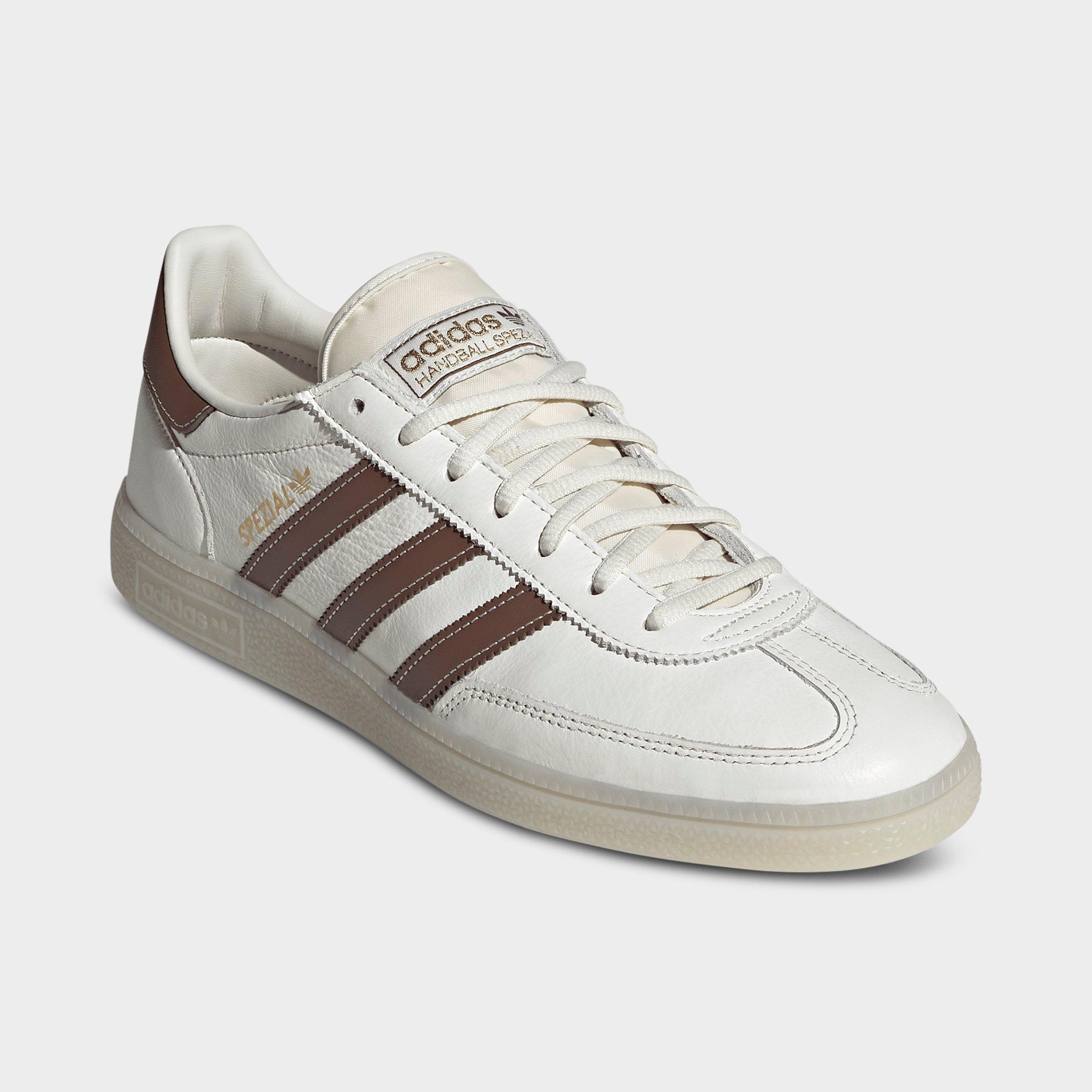 Men's adidas Originals Handball Spezial Casual Shoes - Part 3 - Core White/Preloved Brown/Off White - Both shoes facing left
