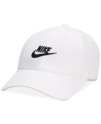 Nike Unisex Club Logo Embroidered Cap - White/Black