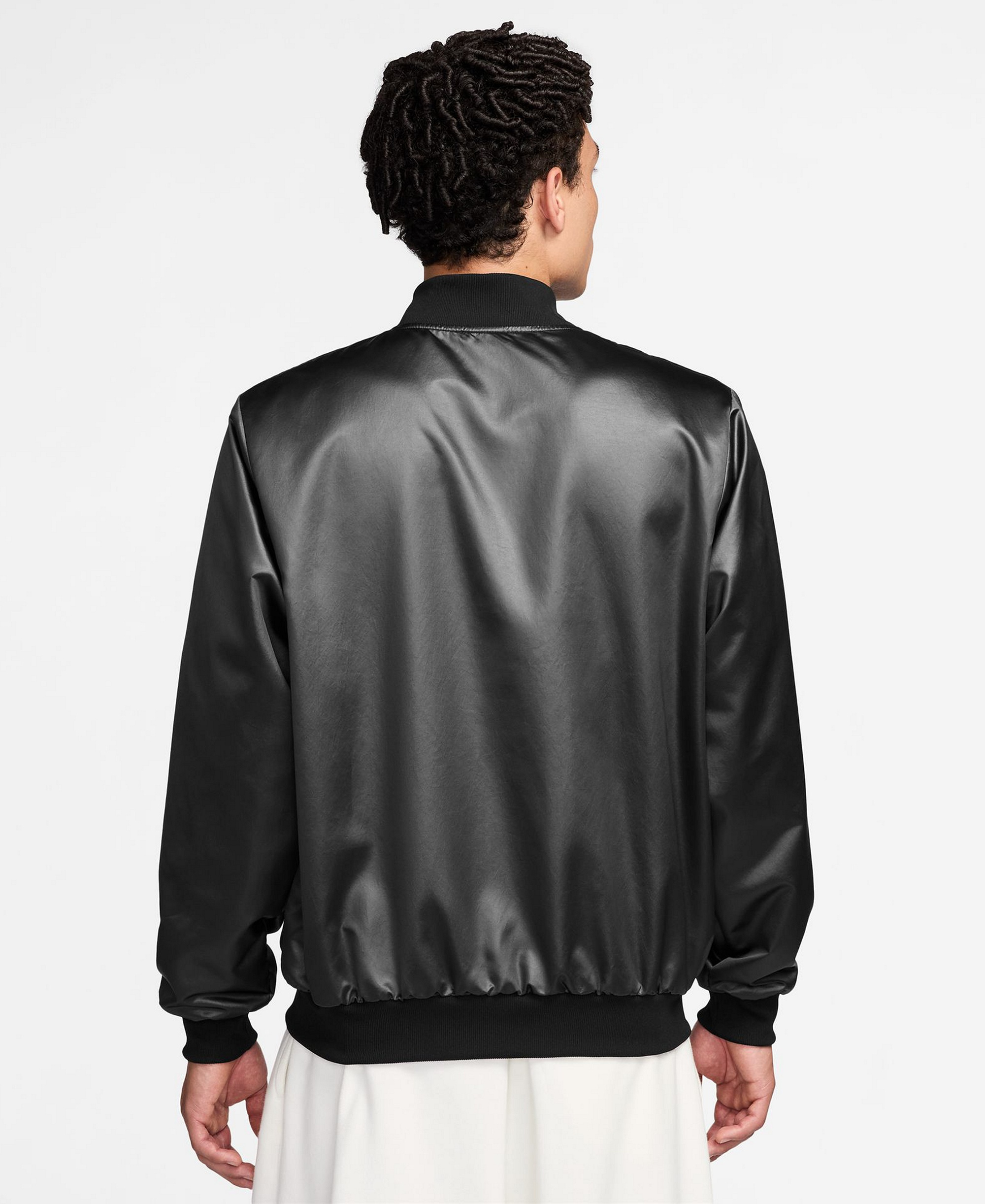 Nike Men's Sportswear Club Snap-Front Varsity Jacket - Black/Anthracite
