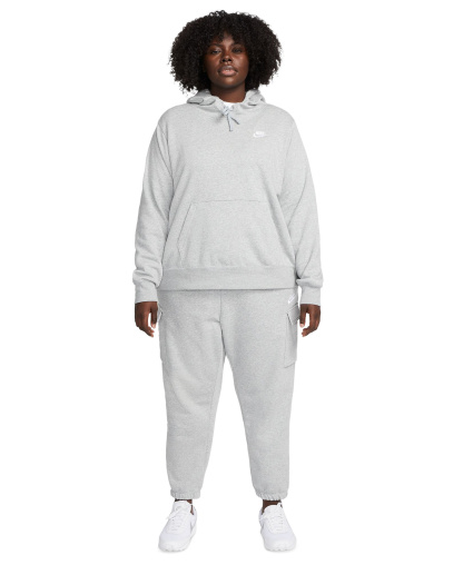 Nike Women's Sportswear Club Fleece Pullover Hoodie - Dark Grey Heather/white