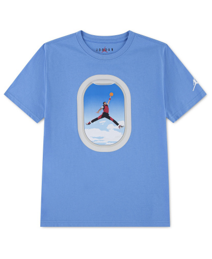 Jordan Boys' 8-20 Plane Window Short-Sleeve T-Shirt - University Blue