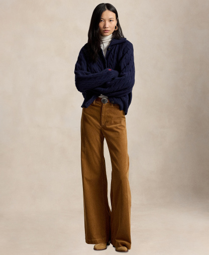 Polo Ralph Lauren Women's Beaton Corduroy Flared Pants - Tan
