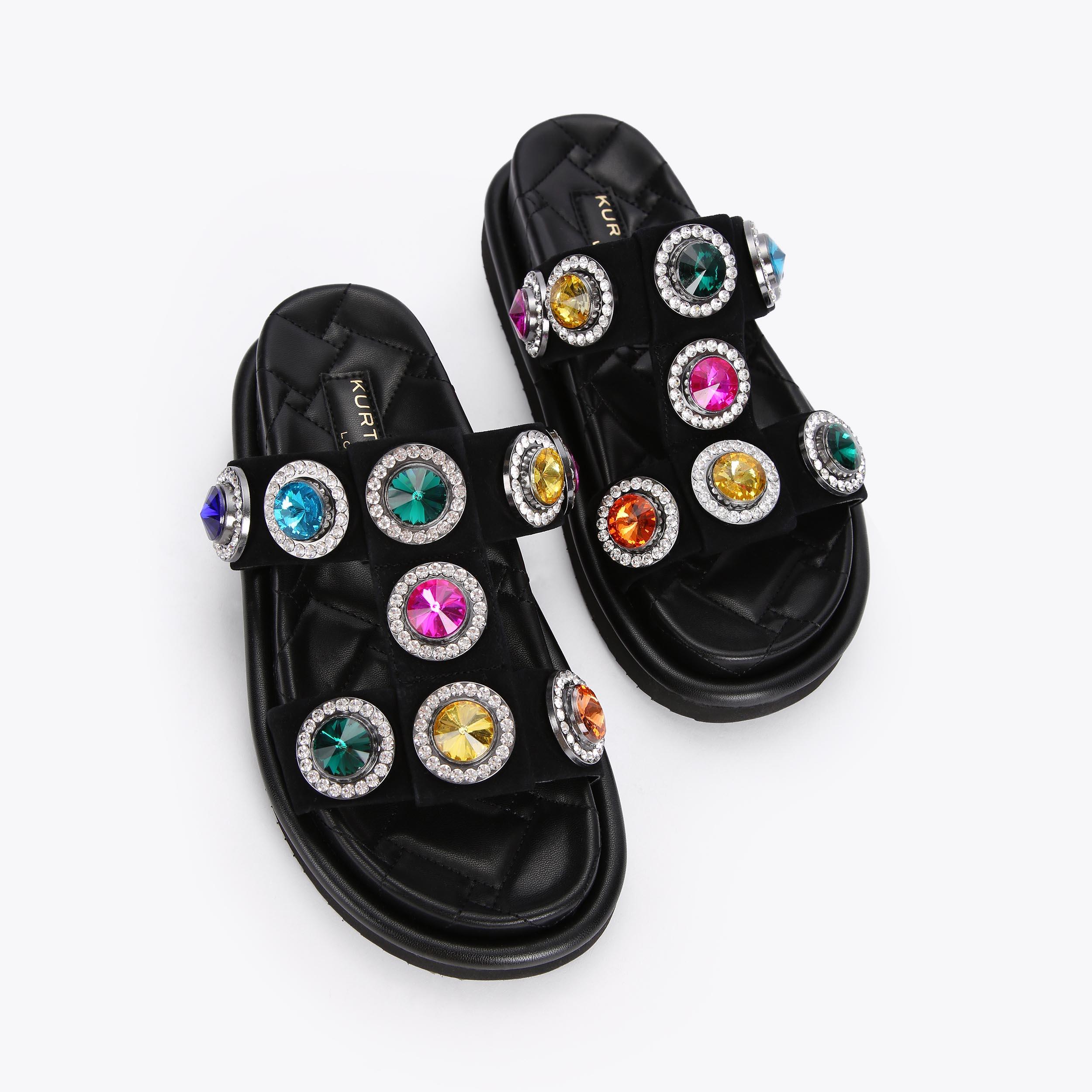 Kurt Geiger London Orson Crystal Sandal - Black - view 3