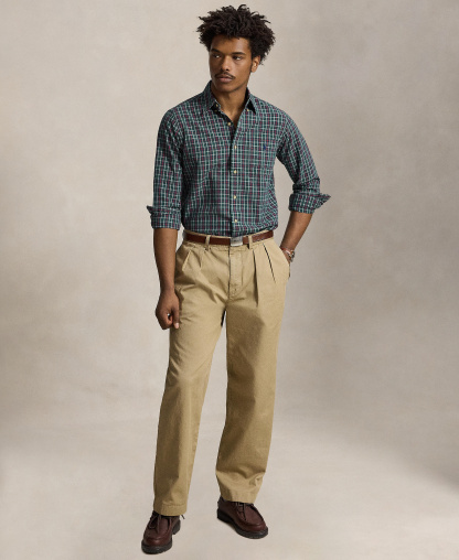 Polo Ralph Lauren Men's Classic-Fit Plaid Brushed Oxford Shirt - Green Navy Multi
