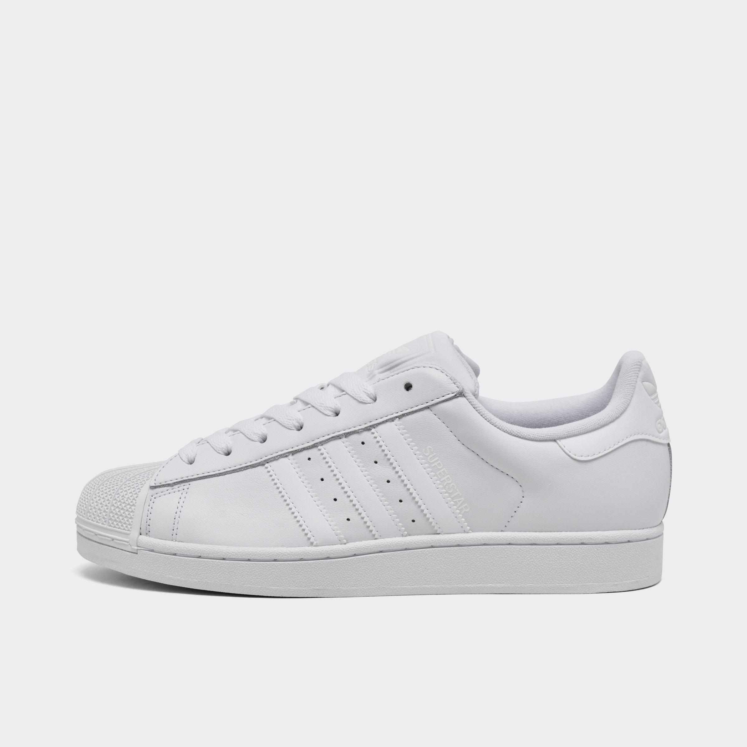 Men's adidas Originals Superstar II Casual Shoes - Part 2 - White/White/White - Left shoe facing left. Outside of the shoe.