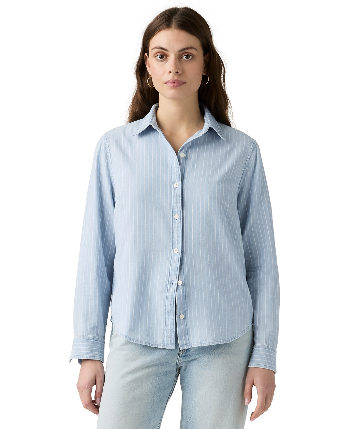 Levi's Women's Carlile Classic Poplin Long-Sleeve Shirt - String Me Along