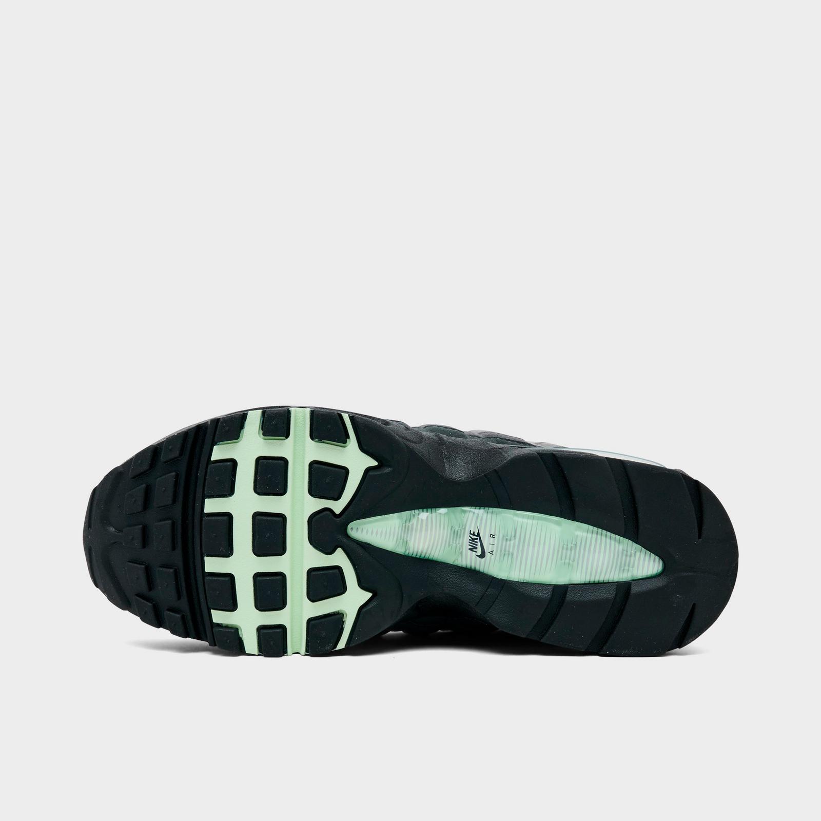 Women's Nike Air Max 95 Big Bubble Casual Shoes - Black/White/Medium Grey/Fresh Mint