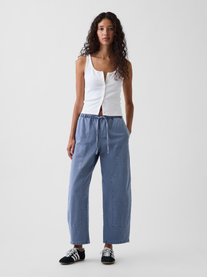 Easy Double-Knee Barrel Pants - Sargassus blue
