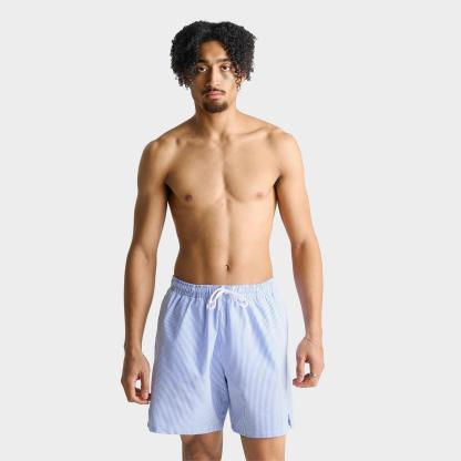 Men's Nike Swim Breaker Seersucker Ripple Brief-Lined 7" Volley Shorts - Blue Crystal