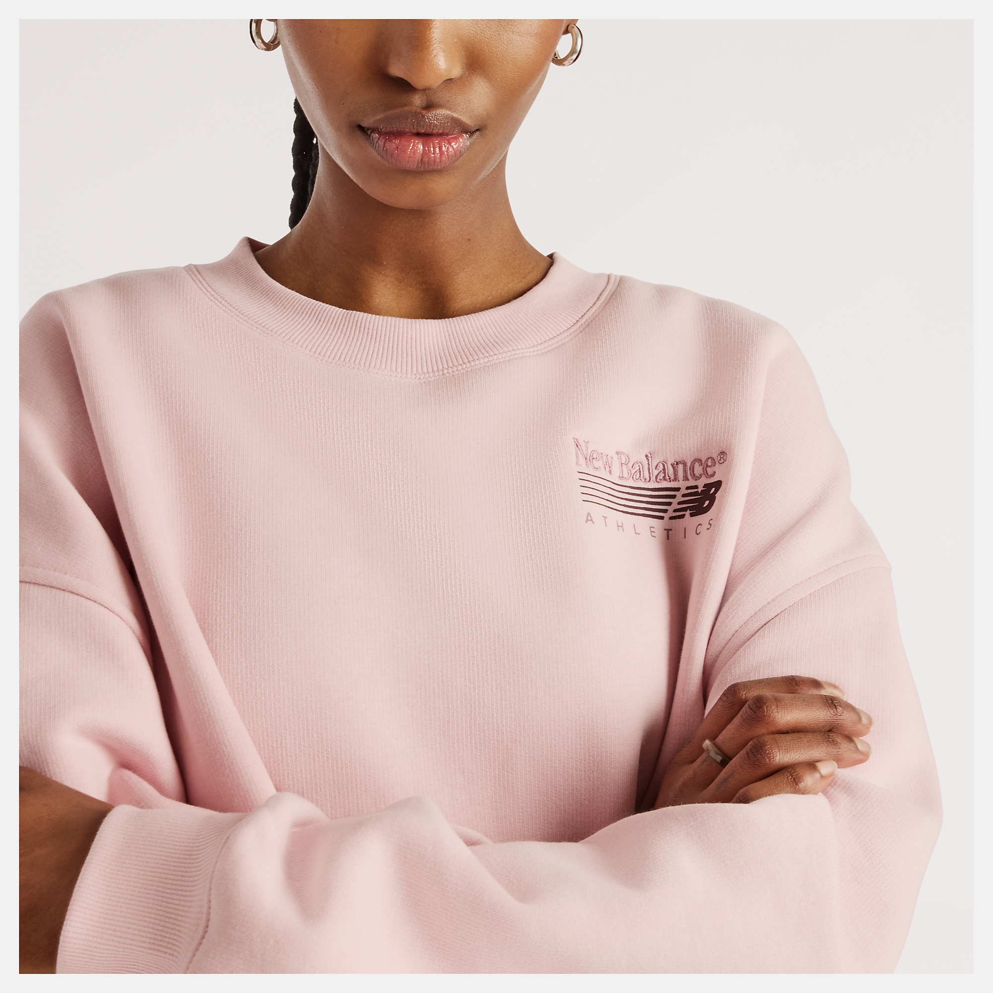 New Balance Trackside Fleece Crew, WT62T7JOPHK