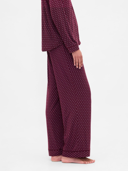 SoftMade Modal PJ Pants - Burgundy purple print