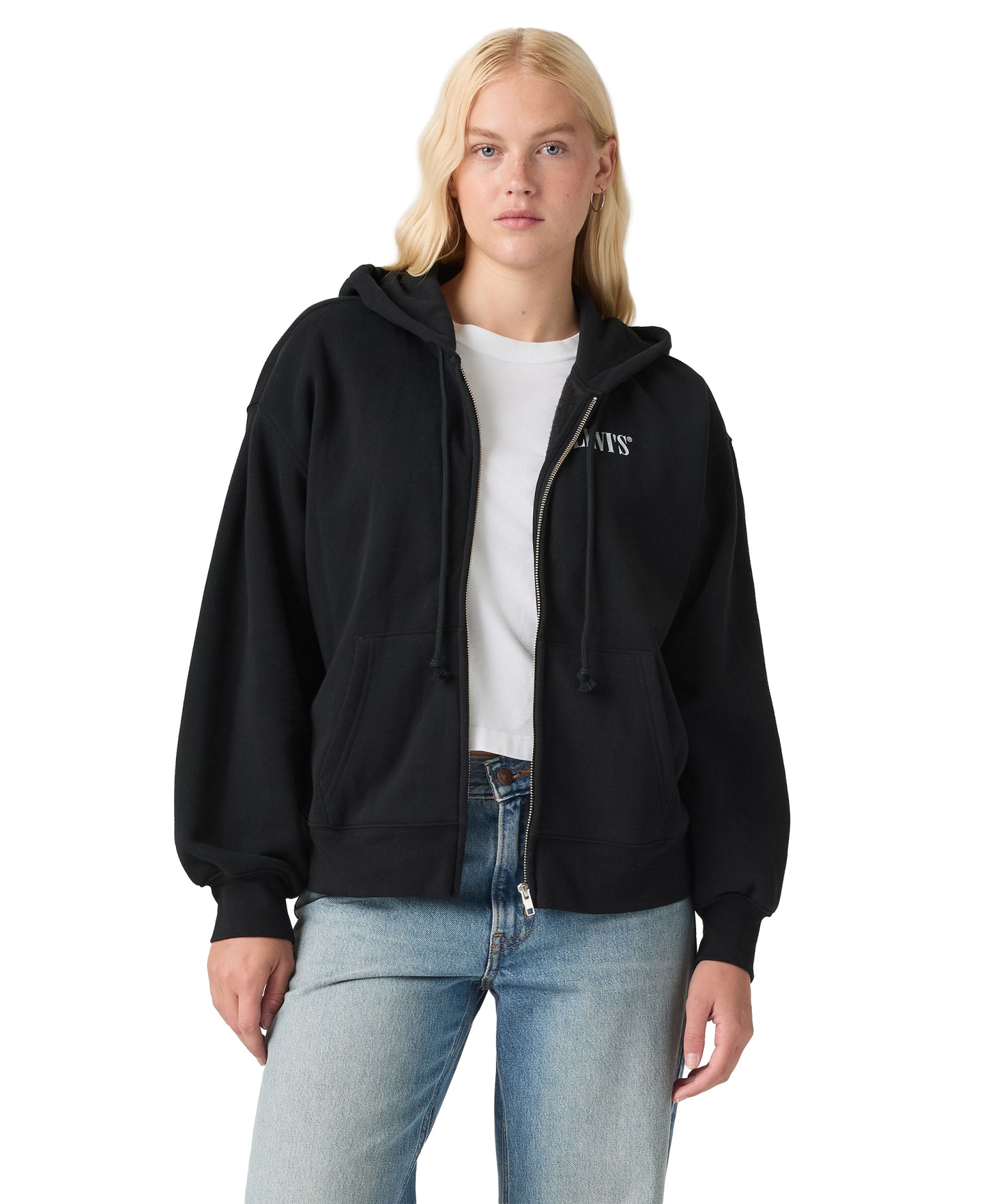 Levi's Women's Graphic Everyday Zip-Up Hoodie - HOODIE DREAMY BUTTERFLY ANTHRACITE