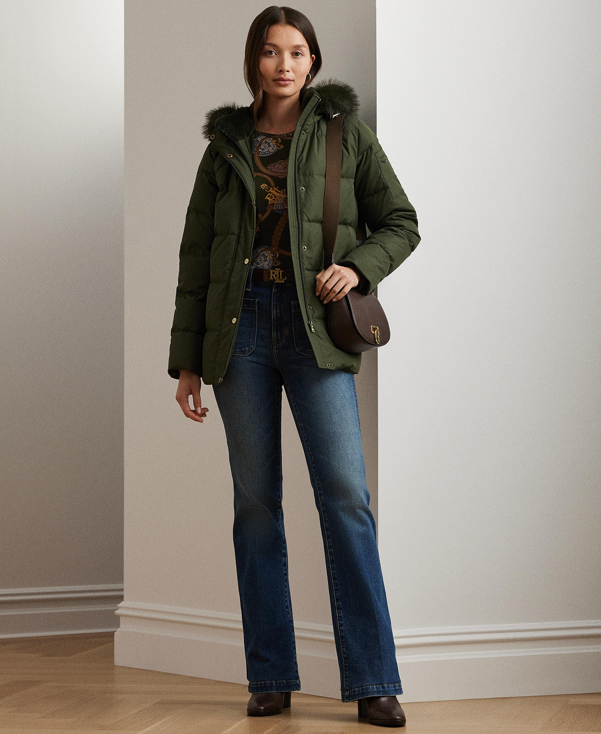 Lauren Ralph Lauren Women's Faux-Fur Hooded Puffer Coat - Litchfield Loden