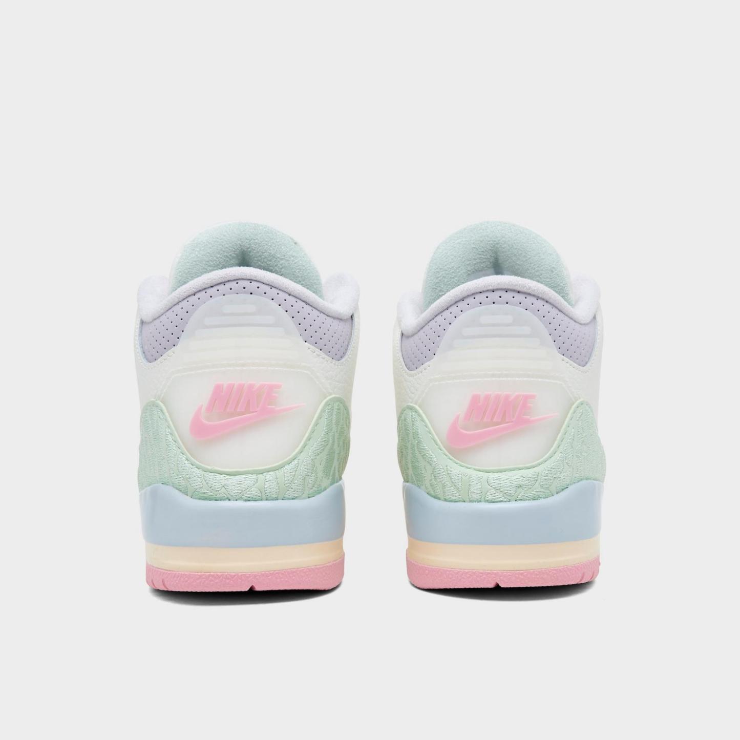 Little Kids' Air Jordan Retro 3 Basketball Shoes - Sail/Jade Aura/Aura/Iced Carmine/Muslin/Iris Whisper - view 4