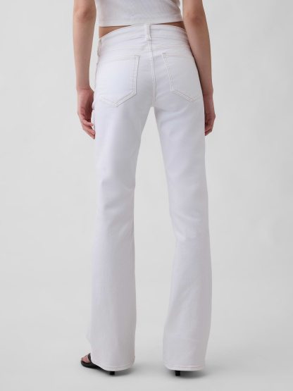 Low Rise Long & Lean Split-Hem Jeans - White