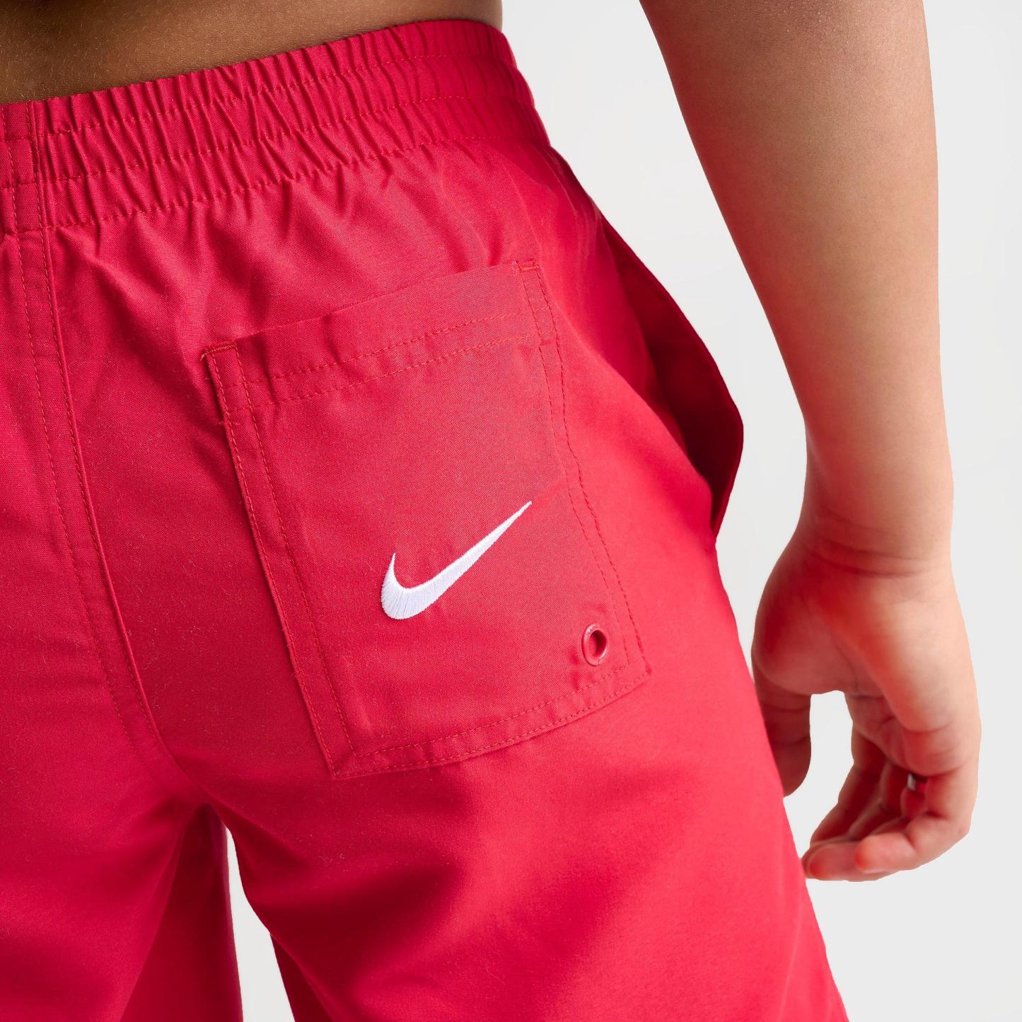 Big Kids' Nithtke Stacked Logo Swim Shorts - University Red