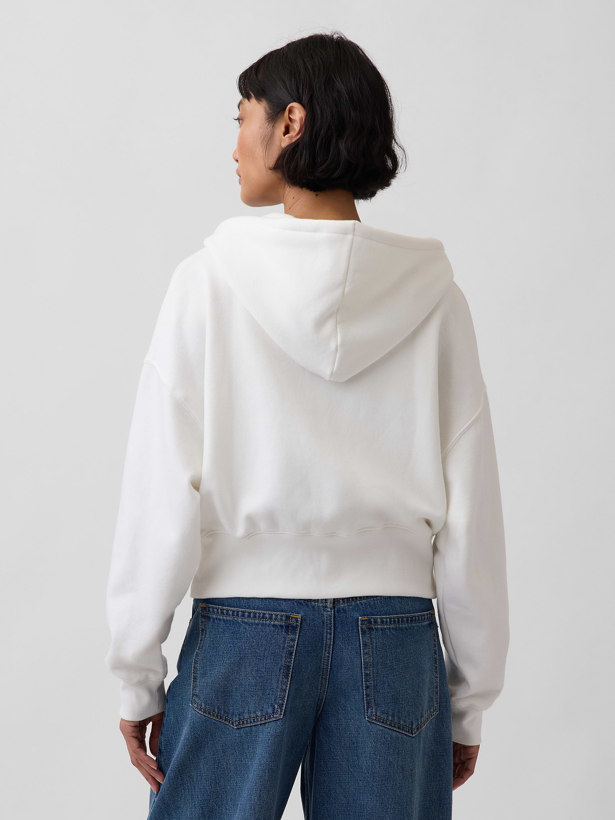 VintageSoft Wedge Zip Hoodie - New off white