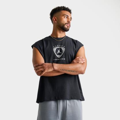 Men's Jordan Brooklyn Sleeveless Top - Black/Metallic Silver