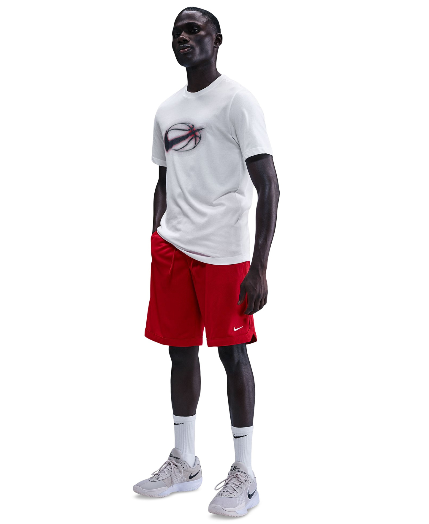 Nike Men's DNA Academy Dri-FIT Basketball Shorts, 11" Inseam - University Red/White
