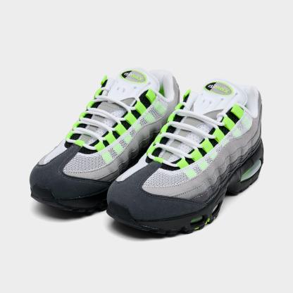 Women's Nithtke Air Max 95 Big Bubble Casual Shoes - Part 1 - Black/Neon Yellow/Anthracite/Light Graphite - Both shoes facing left