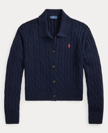 Polo Ralph Lauren Women's Polo Collar Long-Sleeve Cardigan - Hunter Navy