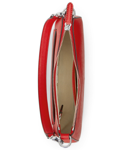 Lauren Ralph Lauren Crosshatch Leather Danni Small Shoulder Handbag - Red