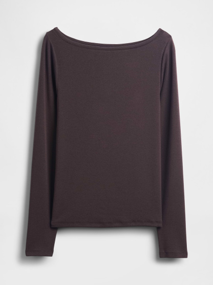 Modern Boatneck T-Shirt - Terra brown