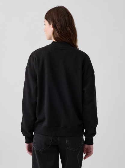 VintageSoft Oversized Mockneck Logo Sweatshirt - Black