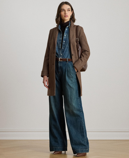Lauren Ralph Lauren Women's Single-Breasted Walker Coat, Created for Macy's - Legacy Check