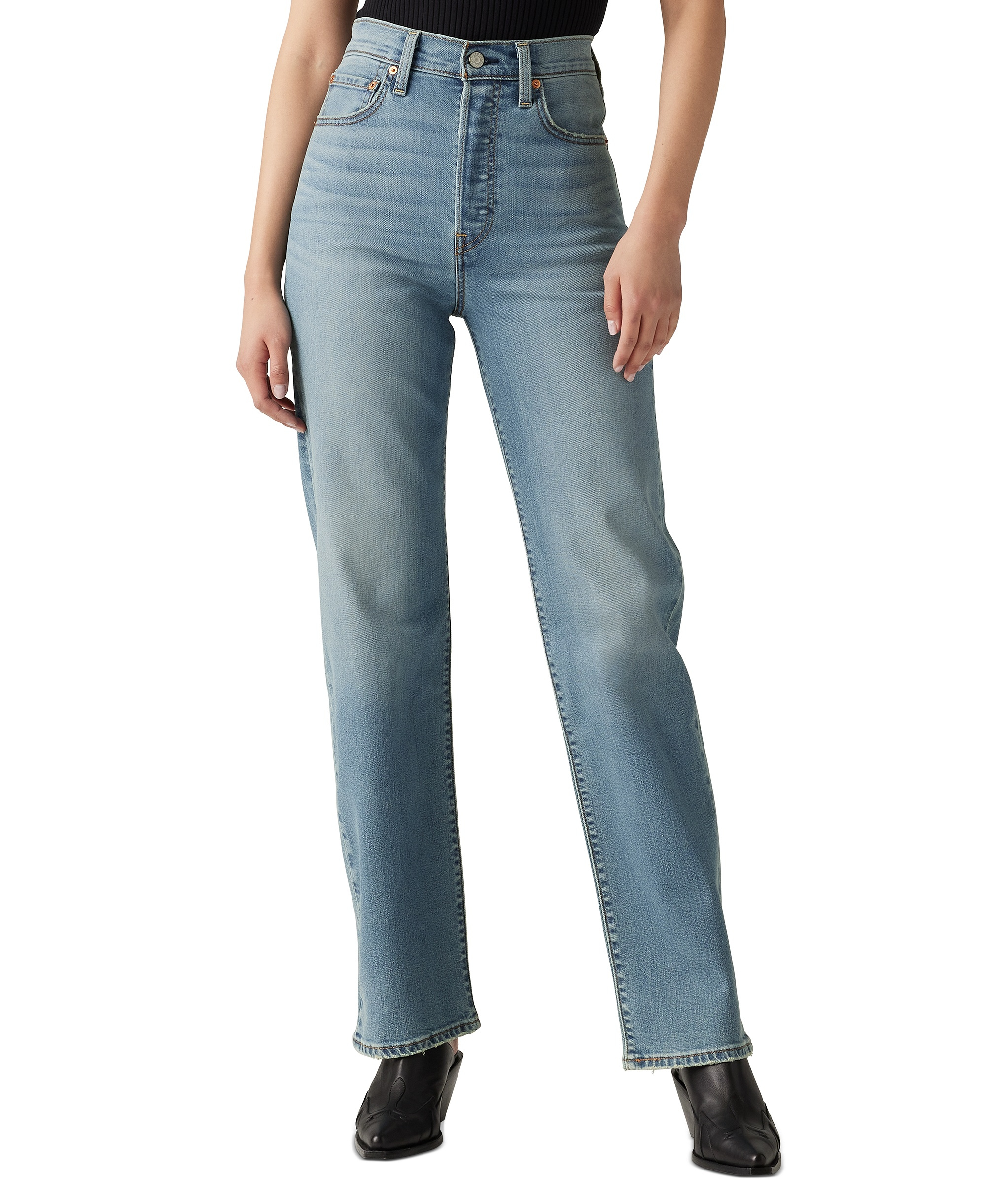 Levi's Women's Ribcage High-Rise Straight-Leg Jeans - Ringing Bells