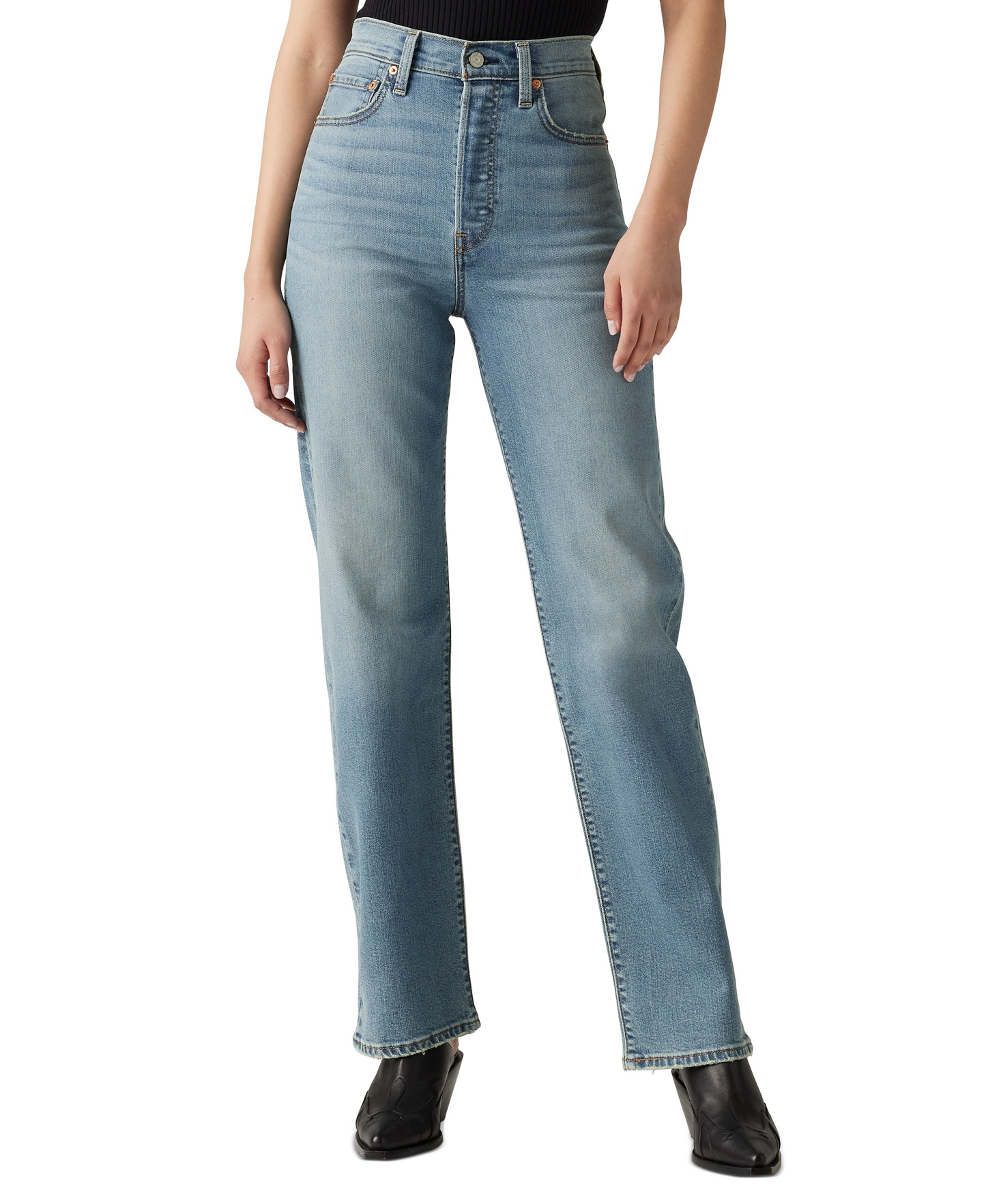 Levi's Women's Ribcage High-Rise Straight-Leg Jeans - Ringing Bells