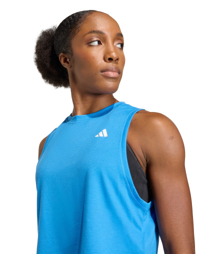 adidas Women's Train Essentials Boxy Workout Tank - Med Blue
