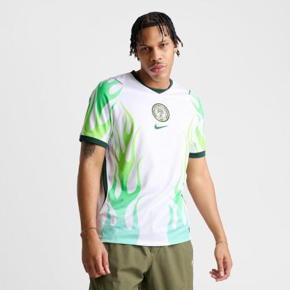 Men's Nike Nigeria 2026 Stadium Away Dri-FIT Replica Soccer Jersey - White/Green Glow/Black