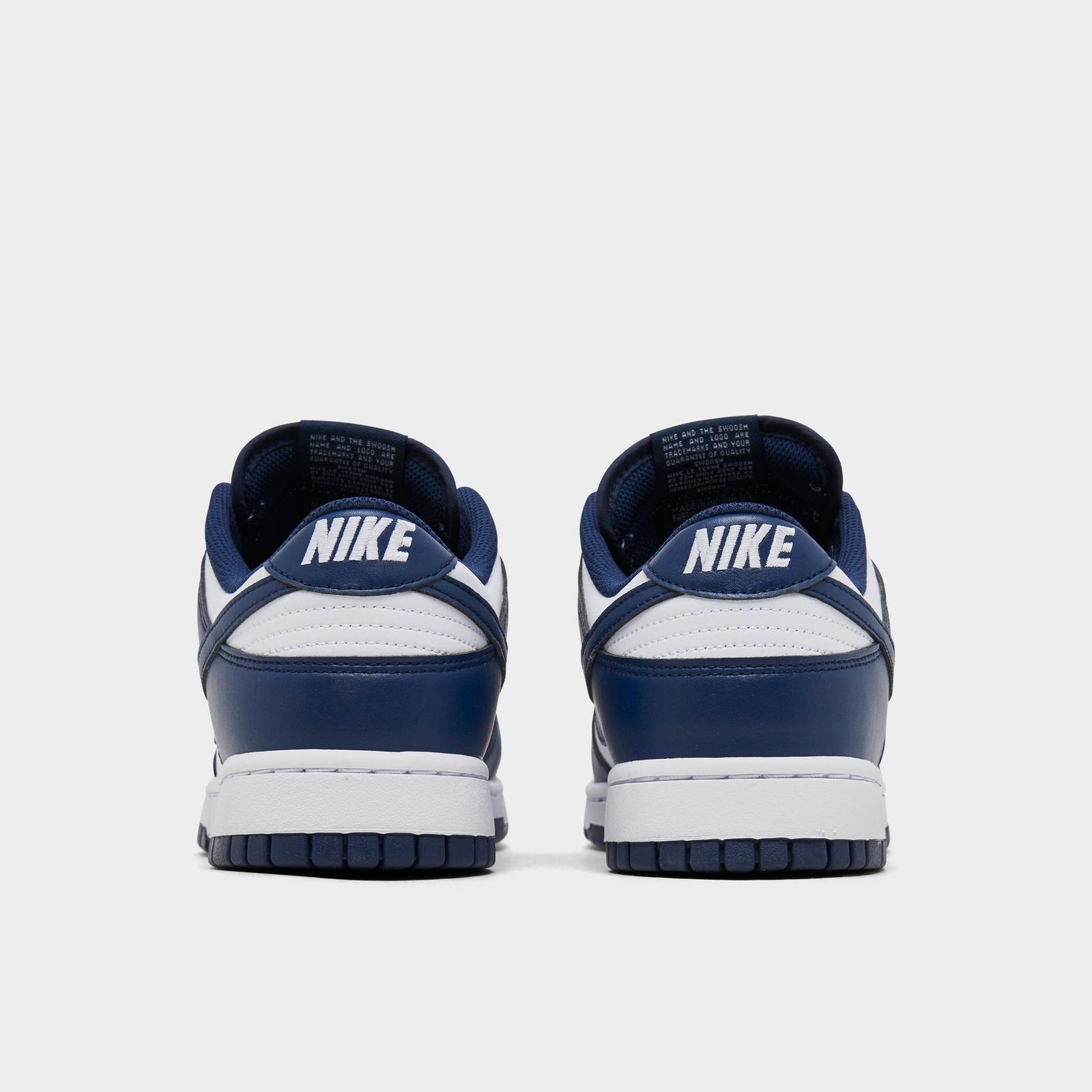 Men's Nike Dunk Low Retro Casual Shoes - White/Midnight Navy/White