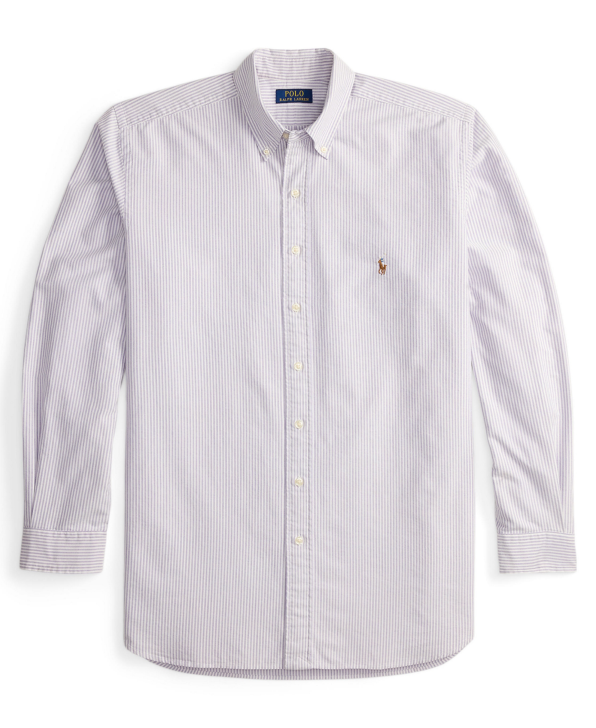 Polo Ralph Lauren Men's Big & Tall Long-Sleeve Oxford Shirt - Thistle/White