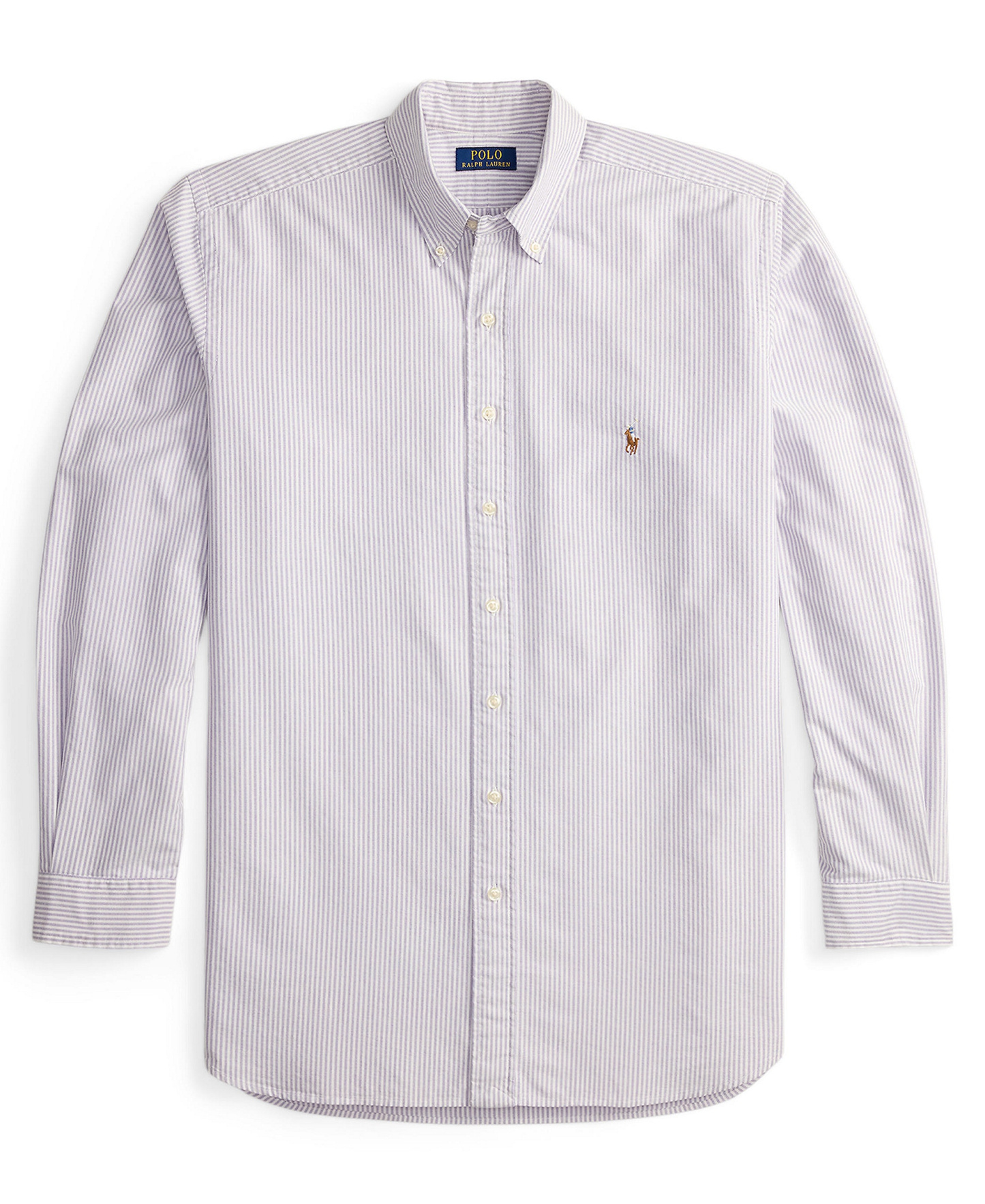 Polo Ralph Lauren Men's Big & Tall Long-Sleeve Oxford Shirt - Thistle/White