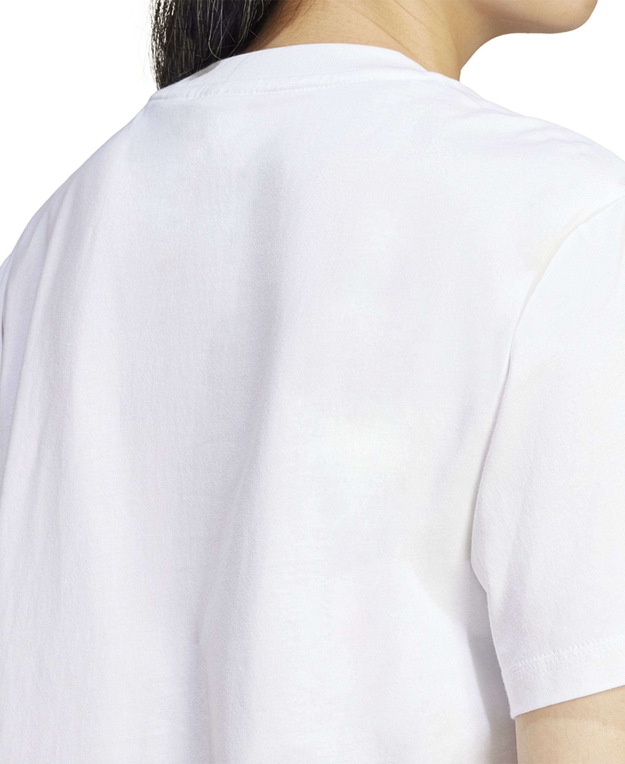 adidas Women's Short-Sleeve Cotton Crewneck Logo T-Shirt - White/black