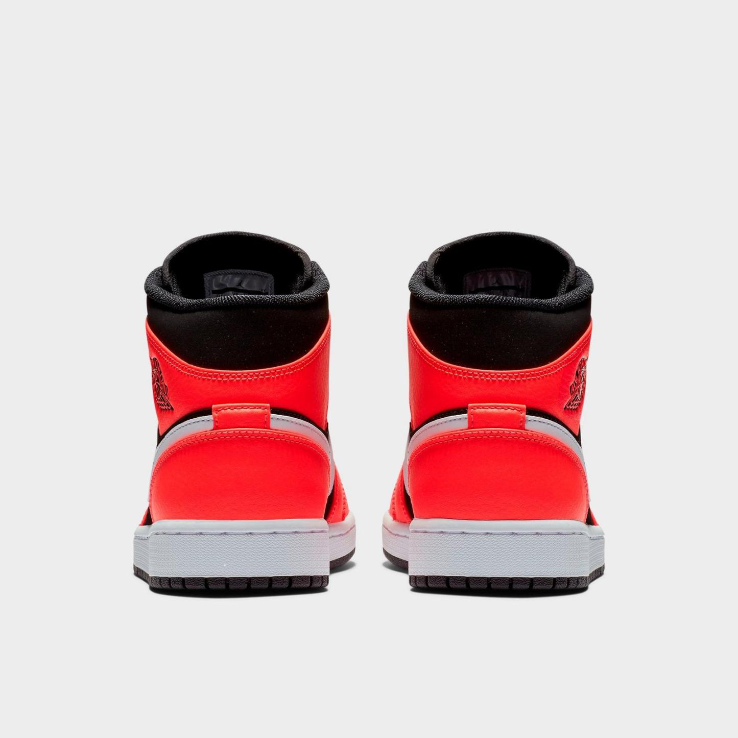 Men's Air Jordan Retro 1 Mid Casual Shoes - Black/White/Infrared 23 - view 3