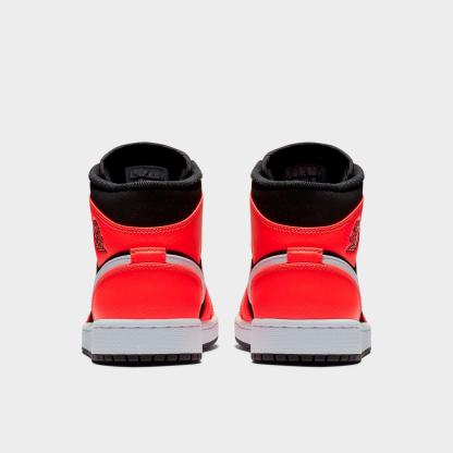 Men's Air Jordan Retro 1 Mid Casual Shoes - Black/White/Infrared 23 - view 3
