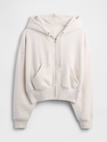 VintageSoft Wedge Zip Hoodie - Pale heather grey