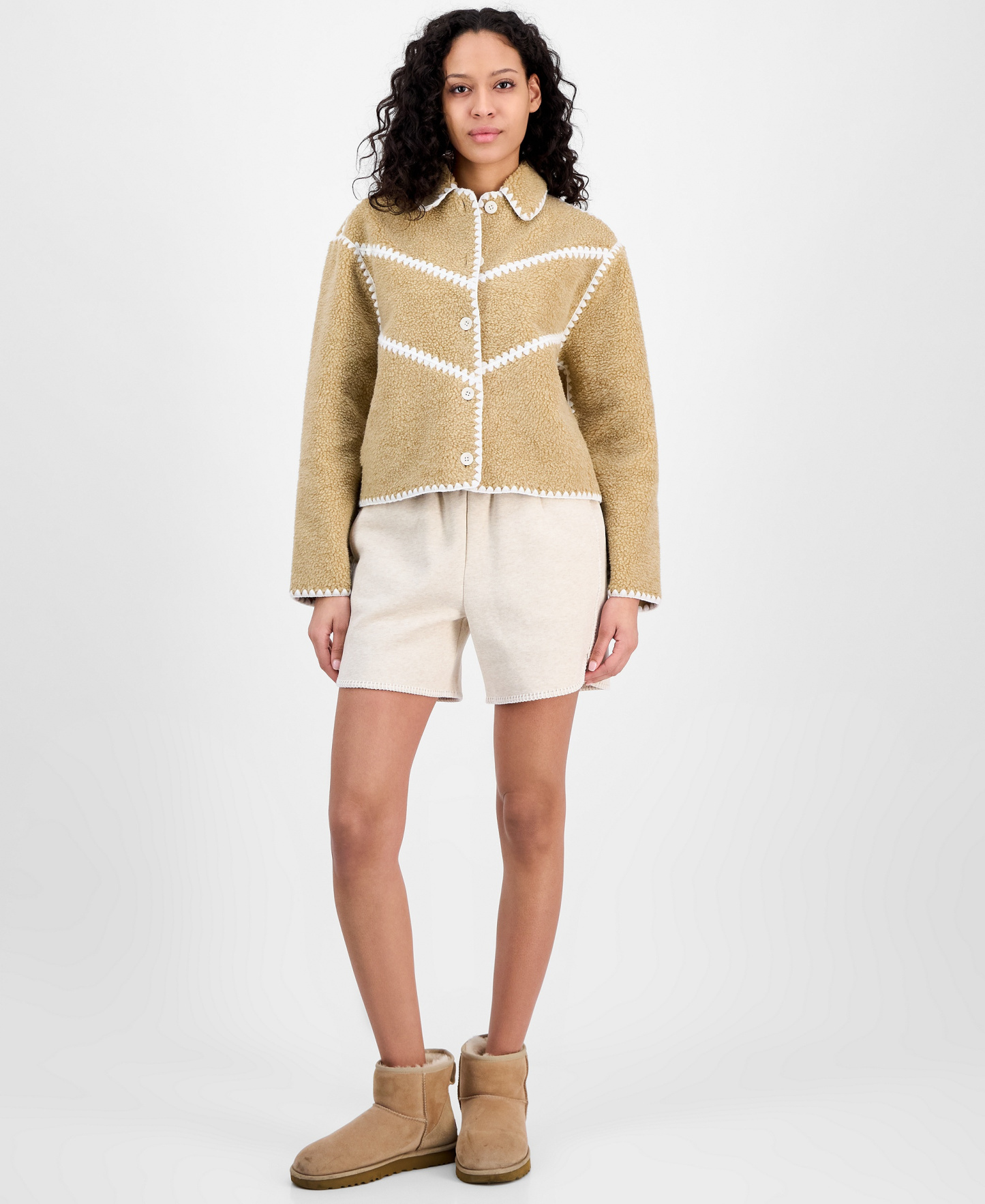 UGG Women's Ellison Fluff Shell Jacket - Sand Heather