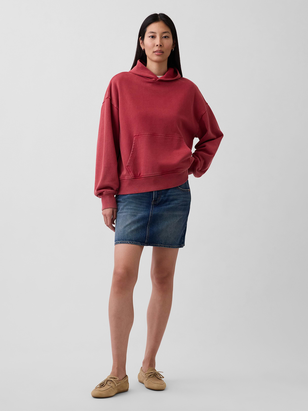 Adult Heavyweight Oversized Hoodie - BARN RED