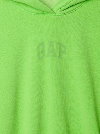 VintageSoft Crop Logo Hoodie - Jasmine green
